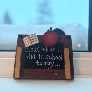 Vintage Wooden Schoolwork Display